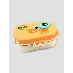 Little Surprise Box Orange Big Eye Dino 2 Decker Lunch Box For Kids-picture-19