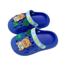 Little Surprise Box Teddy Applique Detailed Slingback Unisex Clogs - Blue-picture-33