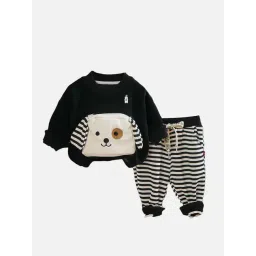Little Surprise Box Unisex Black Patch Work Tracksuit-picture-41
