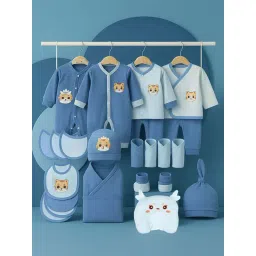 Little Surprise Box Unisex Blue Cotton Printed Gift Set (26 Pcs)-picture-17