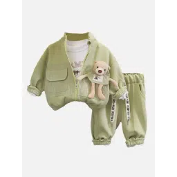 Little Surprise Box Unisex Olive Printed Tracksuit-picture-34