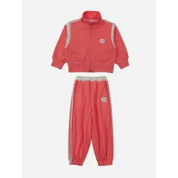 Little Surprise Box Unisex Peach Solid Track Suits-picture-31