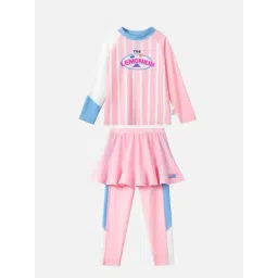 Little Surprise Box Unisex Pink 2pcs Bold Stripes Swimsuit With Upf 50+-picture-33