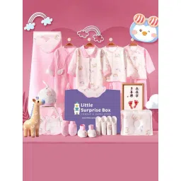 Little Surprise Box Unisex Pink Cotton Printed Gift Set (22 Pcs)-picture-18