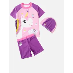 Little Surprise Box Unisex Purple 2pcs Frill Upf 50+ Swimwear & Swim Cap-picture-30