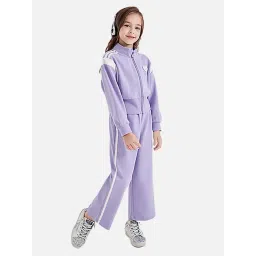 Little Surprise Box Unisex Purple Solid Track Suits-picture-32