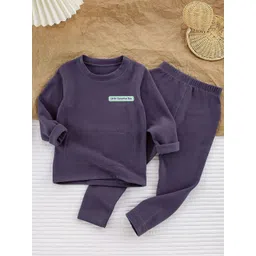 Little Surprise Box LLP Kids Round Neck Upper & Lower Body Thermal Set-picture-50
