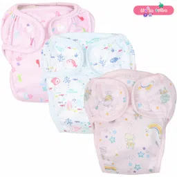 little tribe ALPHABETS, RINBOW & FISH PRINT Reusable Printed Fabric Diaper-picture-19