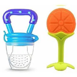 little whiskey Baby 2 pack Combo of One Silicone Baby fruit Feeder and One Silicone Baby teether, BPA Free Teether and Feeder ( Soother-picture-10