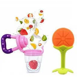 little whiskey BABY PURPLE FRUIT FEEDER AND ORANGE TEETHER COMBO Teether and Feeder (Purple, Orange) Soother-picture-11