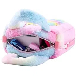 littlemore Unicorn Toddler Bag Princess Fur Crossbody Handbags Gift for Girls (Purple)-picture-42
