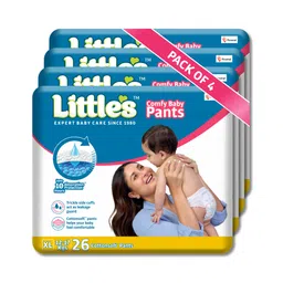 Little's Cotton Soft Baby Diaper Pants with Leakage Guard Pack of 4 Size XL - 104 Diapers-picture-25