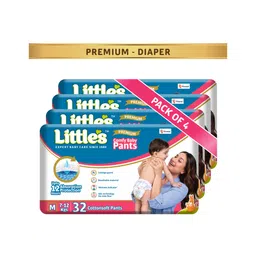 Little's Cotton Soft Baby Diaper with Leakage Guard Wetness Indicator & 12 Hours Absorption Size M Pack of 4 - 128 Pieces-picture-13