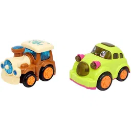 littlewish Unbreakable Friction Powered Toy Set of train and car for Kids – Pack of 2-picture-43