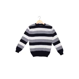 Litton Unisex Kids black Striped Woollen Sweater Vest-picture-45