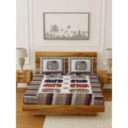 Living Roots Multicolor Jaipuri Printed Cotton Bed Sheet with 2 Pillow Cover-picture-26