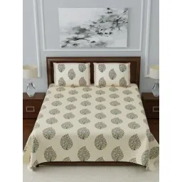 Living Roots Multicolor Jaipuri Printed Cotton Bed Sheet with 2 Pillow Cover-picture-18