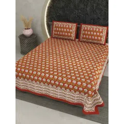 Living Roots Red Viscose 210 TC Double Bedsheet with 2 Pillow Covers-picture-25