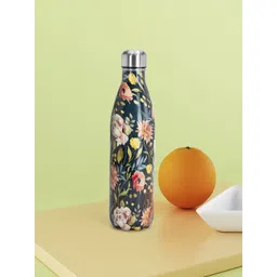 Living scapes by Pantaloons Black Printed Stainless Steel Water Bottle-picture-29