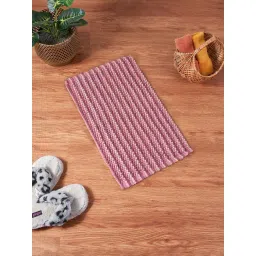 Living Scapes by Pantaloons Dusty Pink Woven Hot Melt Latex Backing Bath Mat-picture-15