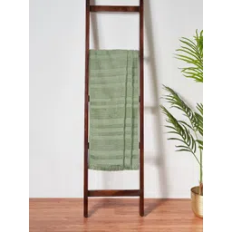Living scapes by Pantaloons Green 1 Striped Cotton 550 GSM Bath Towel-picture-23