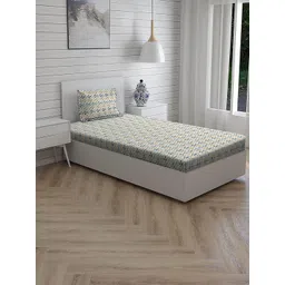 Living scapes by Pantaloons Green & White Floral 220 TC Single Bedsheet with 2 Pillow Covers-picture-38