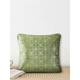 Living Scapes by Pantaloons Green Cotton Cushion Cover image 1