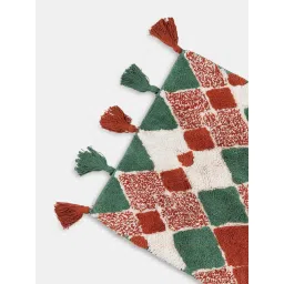 Living Scapes by Pantaloons Multicolor Cotton Woven Bath Mat With Tassels image 4