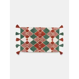 Living Scapes by Pantaloons Multicolor Cotton Woven Bath Mat With Tassels image 2