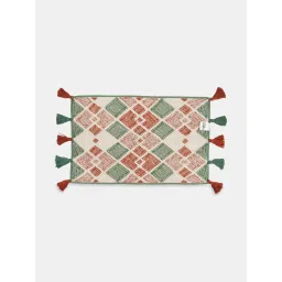 Living Scapes by Pantaloons Multicolor Cotton Woven Bath Mat With Tassels image 3