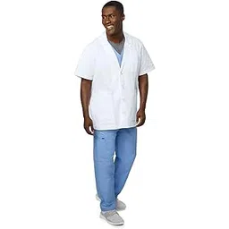 Livinguard Men's Professional Lab Coat | Multiple Functional Pockets | Eliminates bacteria | Looks great over your work attire | Ideal for Doctors, Nurses and Dentists, Short Sleeves | White (M)-picture-21