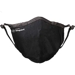 livinguard Pro 100% Cotton 3 Layers Washable & Reusable Cloth Face Mask With Anti Microbial Properties for Unisex (Pack of 3) (M, Vanta Black)-picture-15