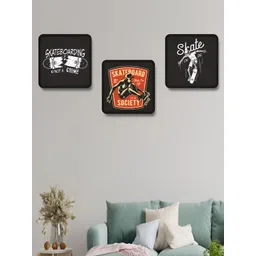 Livin'luxe Black & White 3 Pieces Framed Skateboarding Theme Wall Arts-picture-36