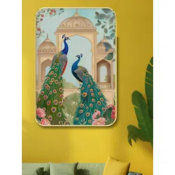 Livin'luxe Blue & Green Peacock Printed Wall Art-picture-38