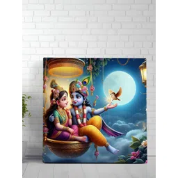 Livin'luxe Blue & Pink Radha Krishna Religious Canvas Wall Art-picture-15