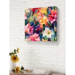 Livin'luxe Blue & Red Floral Canvas Wall Art-picture-11