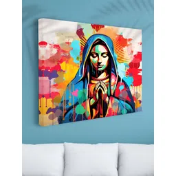 Livin'luxe Blue & Red Sacred Color Virgin Mary Canvas Wall Art-picture-18