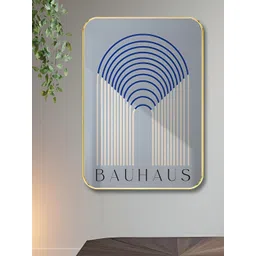 Livin'luxe Blue & White Wooden Abstract Wall Art-picture-26