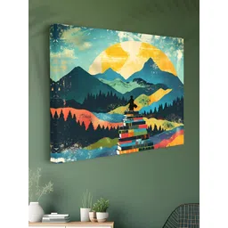 Livin'luxe Green & Blue 1 Piece Canvas Other Wall Paintings-picture-12