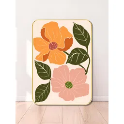 Livin'luxe Pink & Orange Colored Floral Printed Wall Art-picture-39