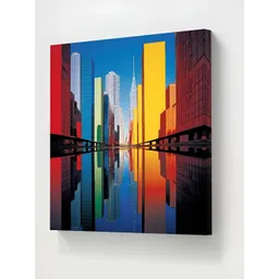 Livin'luxe Red & Blue Abstract Modern Art Canvas Wall Art-picture-27