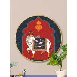 Livin'luxe Red & Blue Religious Wall Hallway Round Portrait Painting Wall Art 20 " x 20 "-picture-32