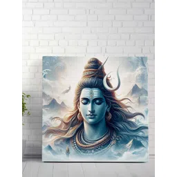 Livin'luxe White & Blue Lord Shiva Canvas Wall Art-picture-35