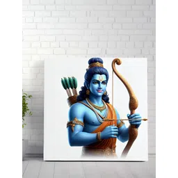 Livin'luxe White & Blue Lords Shri Ram Religious Canvas Wall Art-picture-37