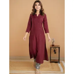 LIVIX Women Ethnic Motifs Embroidered Regular Thread Work Kurta with Palazzos-picture-24