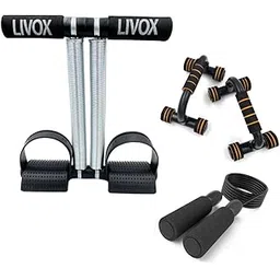 LIVOX Full Body Exercise Gym Equipment Set for Home Workout Combo Men Women Gym Kit – Tummy Trimmer, Pushup Stand, and Skipping Rope-picture-33
