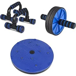 LIVOX Dual Wide Ab Roller Wheel for Abs Workouts And Push Up Bar Dips/Push Up Stand With Tummy Twister Abdominal ABS Exerciser Body Toner-Fat Buster Oblique Workout Perfect Waist Trimmer Home Gym Equipment for Men and Women Home Gym Kit-picture-14
