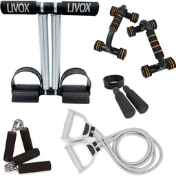 livox Tummy Trimmer And Toning tube With Pushup Bar, Skipping Rope, 2 Hand Gripper Ab Exerciser-picture-18