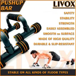 livox Tummy Trimmer, Pushup Bar, Ab Wheel And Toning Tube, Skipping Rope, 2 Hand Grips Fitness Accessory Kit Kit image 5