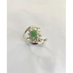 lkarts 925Silver Emerald Silver Emerald Rhodium Plated Ring-picture-24